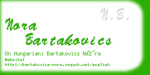 nora bartakovics business card